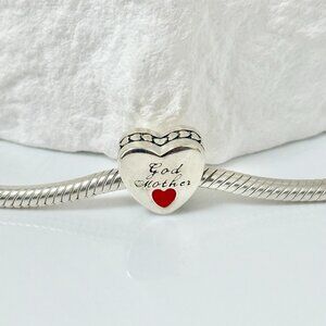 Pandora Love God Mother S925 Silver Heart Bead Charm